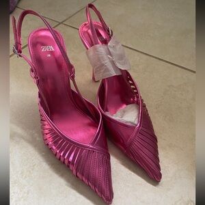 Metallic pink Zara Heels